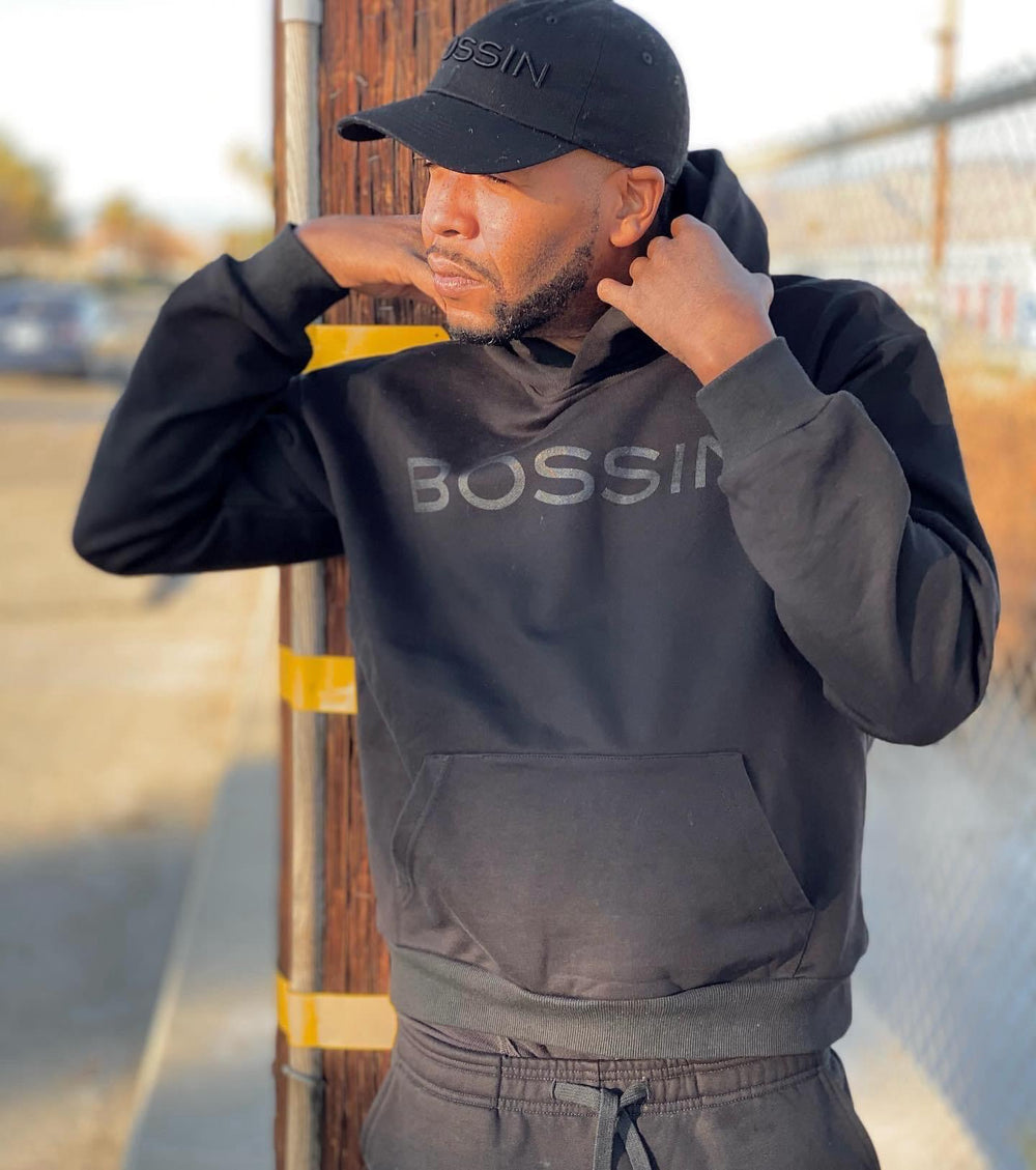 BOSSIN All Black Hoodie & Jogger Set