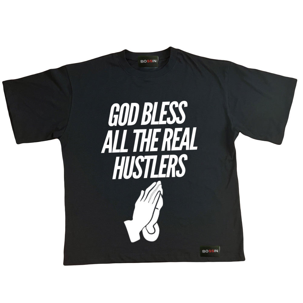 God Bless All The Hustlers Oversized Tee