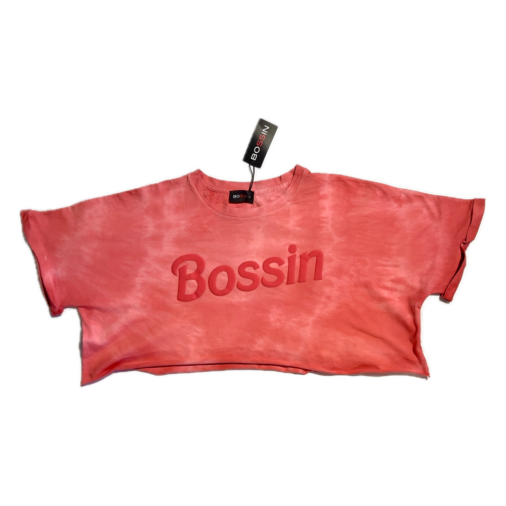 Rose Sorbet Tie-dyed Oversized Crop Tee