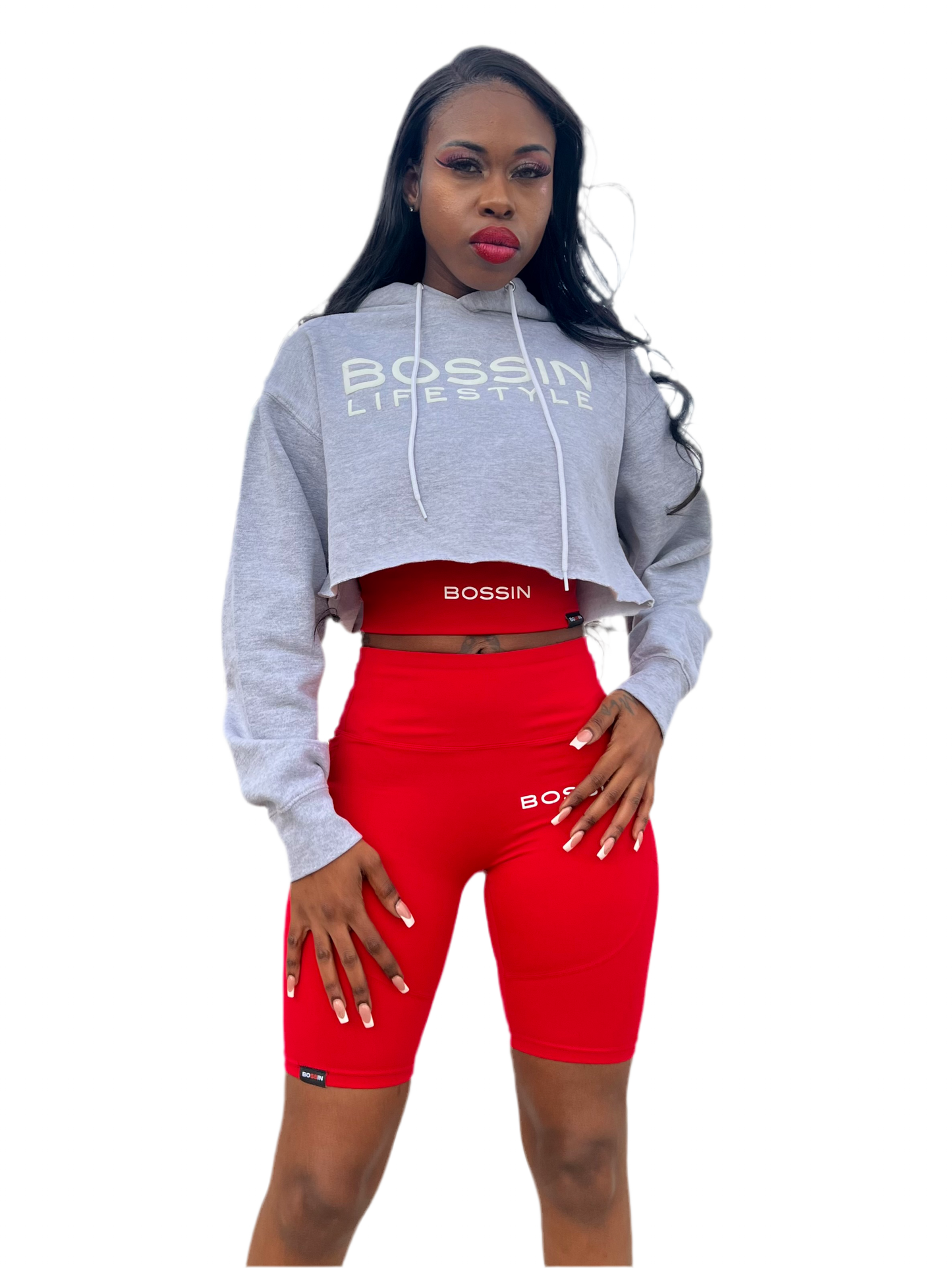 
                  
                    BOSSIN Lifestyle Heather Gray Cropped Hoodie
                  
                