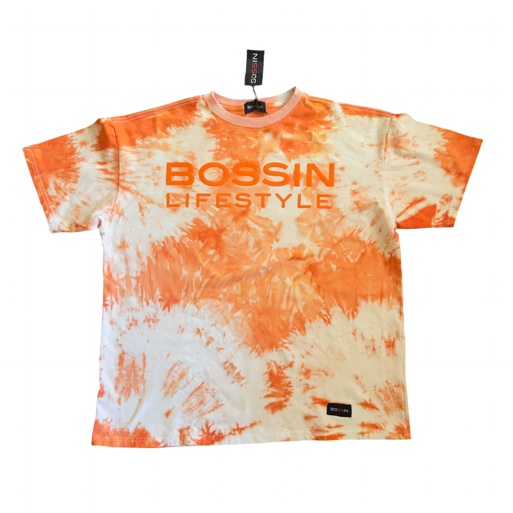 Bossin Ain’t Easy Orange Peel Tie-Dye Soft Cotton Tee