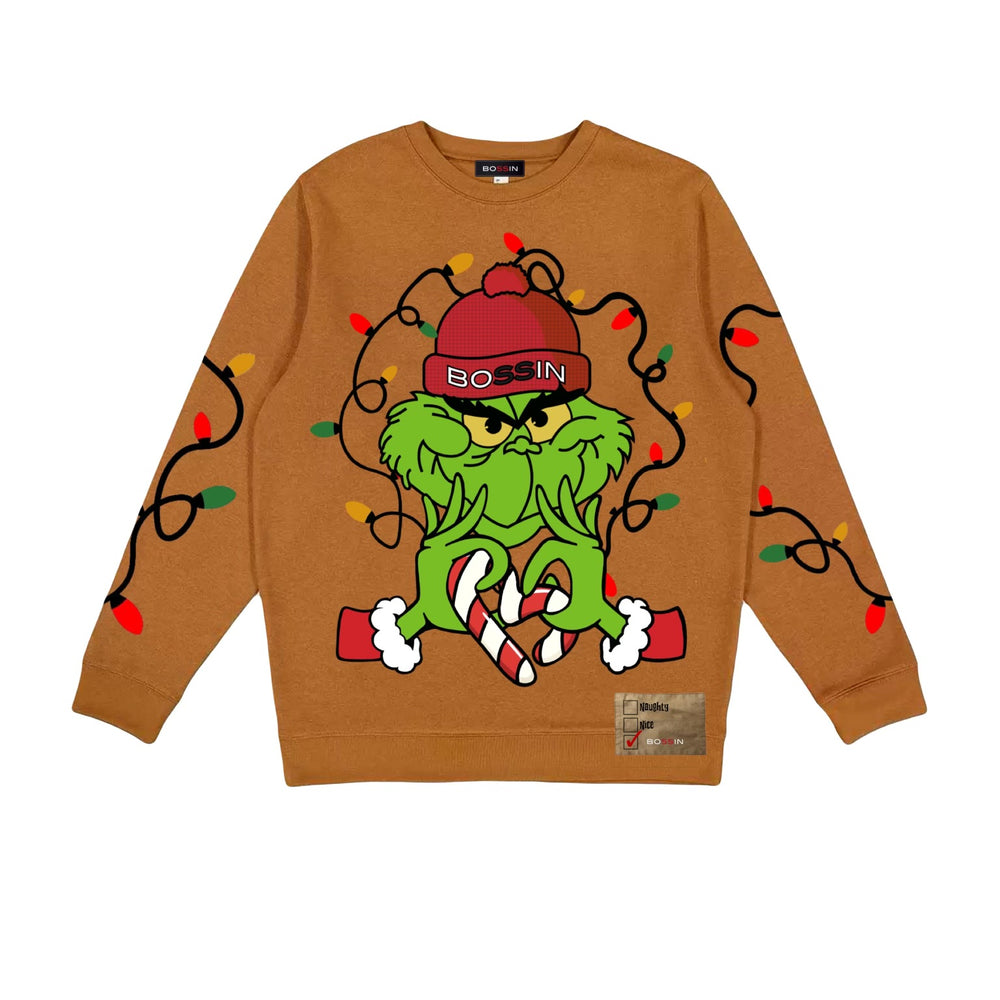 Bossin Deluxe Holiday Grinch Crewneck Sweater (Pre Order)