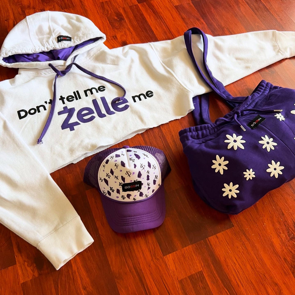 Don’t Tell Me Zelle Me Cropped Stain Lined Hoodie