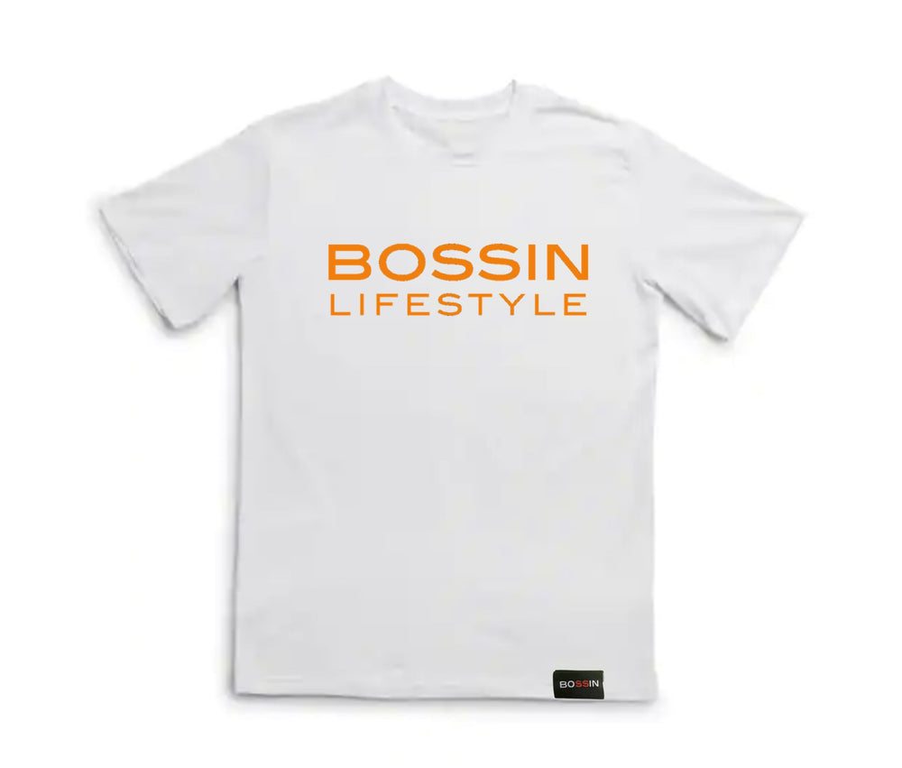 Bossin Lifestyle Classic White and Orange Tee