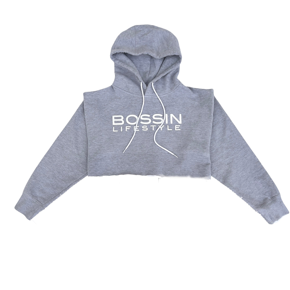 BOSSIN Lifestyle Heather Gray Cropped Hoodie