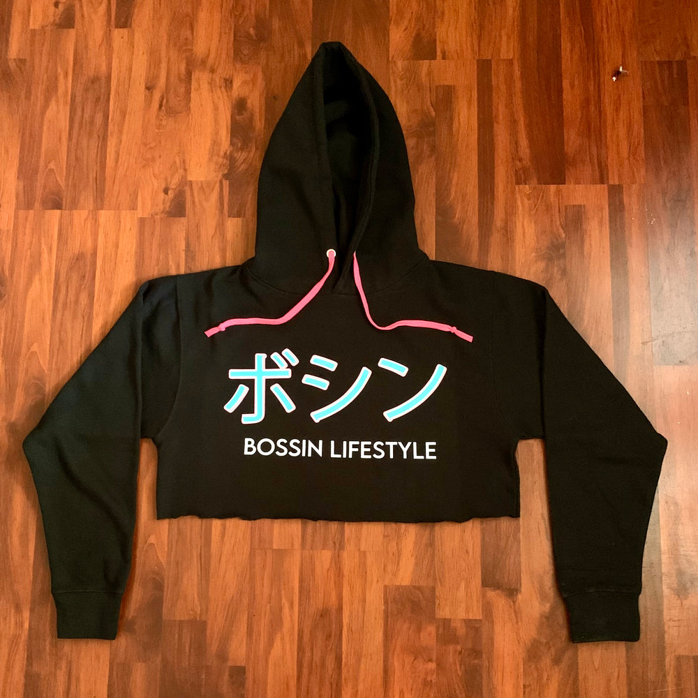 Bossin Lifestyle in Japanese Crop Hoodie