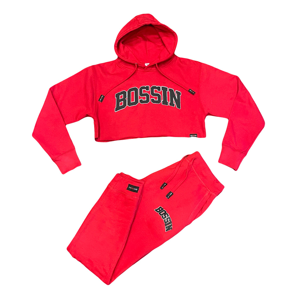 Bossin Aztec Women’s 2PC Crop Hoodie & Jogger Set